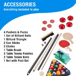 7 foot Pockey 3 in 1 Pool, Air Hockey & Ping Pong Table with Red Cloth by FatCat <BR>FREE SHIPPING