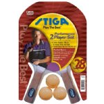 Stiga 2 Player Paddle Set with 3 Balls & Net/Post Kit<BR>FREE SHIPPING