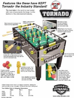 Tornado Tournament 3000 / T3000 Foosball Table in SILVER / PLATINUM<br>FREE SHIPPING<BR>ON SALE - CALL OR EMAIL - PRICES TOO LOW TO LIST