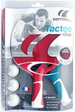 TACTEO DUO Waterproof Table Tennis Racket Set (2 paddles & 3 balls) by Cornilleau<BR>FREE SHIPPING