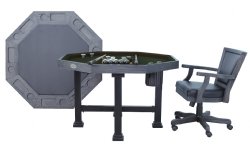 3 in 1 Table - Octagon 48" Urban Bumper Pool with SLATE bed in Midnight<br>FREE SHIPPING - ON SALE