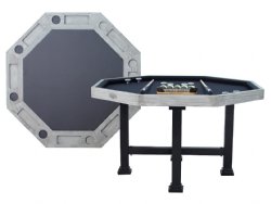 3 in 1 Table - Octagon 48" Urban Bumper Pool with SLATE bed in Silver Mist<br>FREE SHIPPING