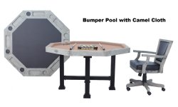 3 in 1 Table - Octagon 48" Urban Bumper Pool with SLATE bed in Silver Mist<br>FREE SHIPPING
